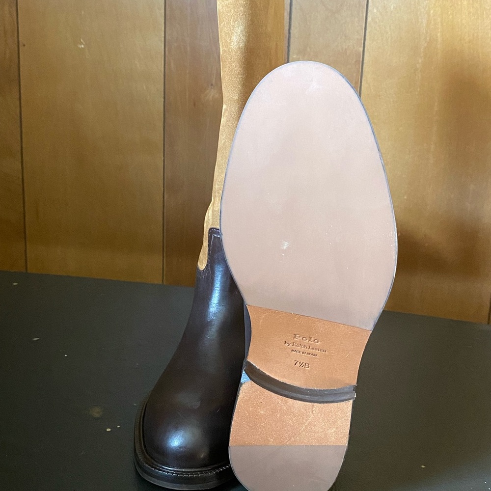 Ralph Lauren Calfskin,Tumble leather western tall boots 100% legit